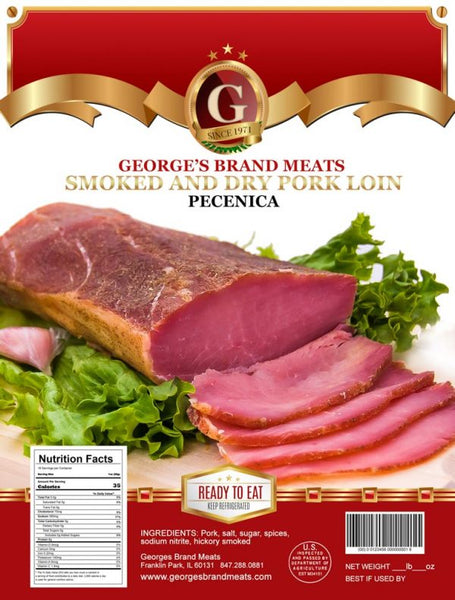 Dry Pork Loin (Pecenica) - Georges Brand - 10 Packages - 10lbs Case