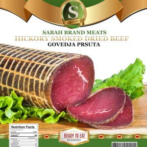 Hickory Smoked Dried Beef (Govedja Prsuta) - Sabah Brand - 8 Packages - 9.6lbs Case