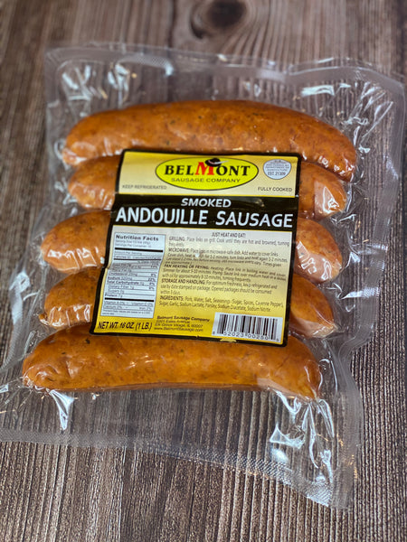 Smoked Andouille Sausage - Pork - Belmont Brand - 50 Pieces - 10 Packages - 10lbs Case