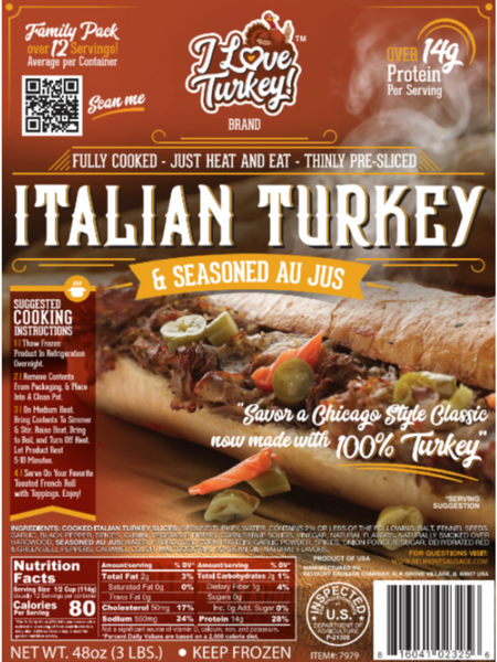 Italian Turkey & Seasoned Au Jus - 1 Package - 3 LBS