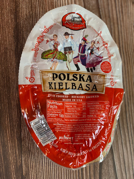 Polska Kielbasa Ring - Polish Sausage - Pork & Beef - Krakowski Brand -12 Pieces - 10.5lbs Case